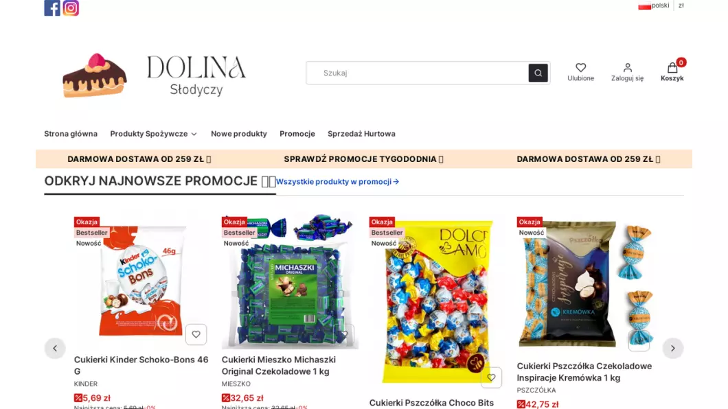 Dolina Słodyczy - Hurtownia słodyczy - podgląd