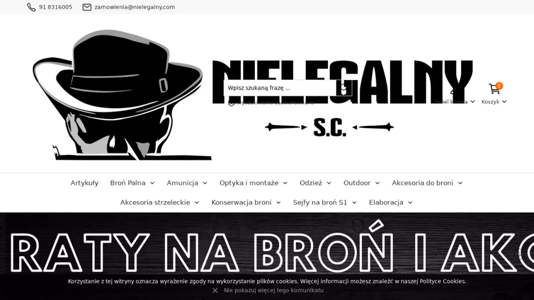 Internetowy sklep z bronią palną, myśliwską Szczecin | NIELEGALNY - podgląd