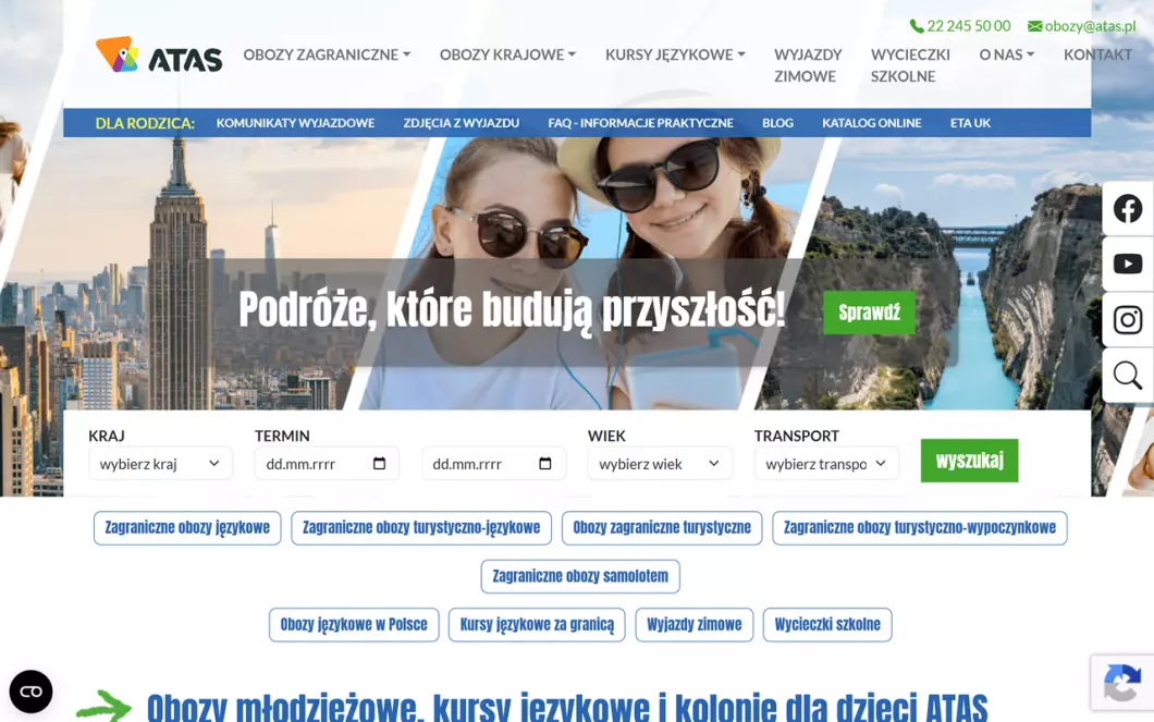 Obozy dla dzieci i młodzieży ATAS - podgląd
